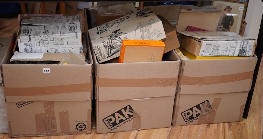 Juvenile Drama: five boxes of toy theatre printed and coloured reproduction character printed back grounds